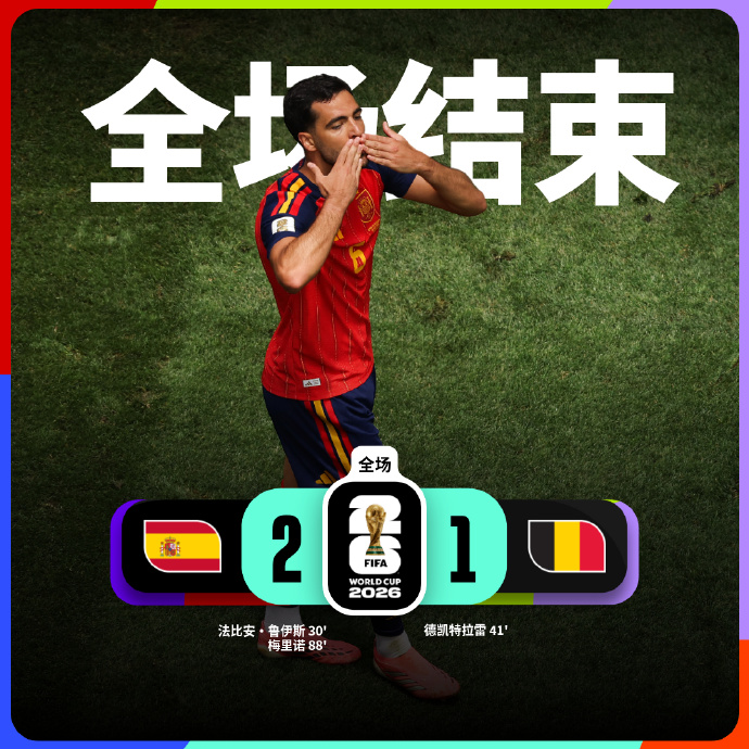 西班牙2-1绝杀比利时，时隔16年再次晋级世界杯四强